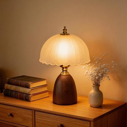 AUGsea 13 Inch Dimmable Mid Century Modern Amber Glass Table