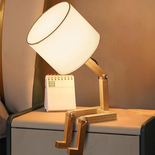 MUMENG Cute Desk Lamp, Unique Table Lamp,Wooden Bedside...