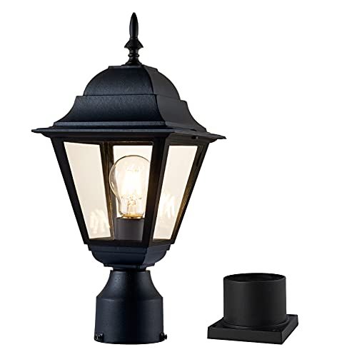 Windben Outdoor Post Light, Waterproof, 16.5in, Matte Black