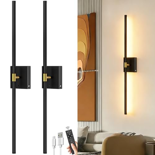 iThird Battery Operated Wall Sconces Set of 2: Rechargeable...