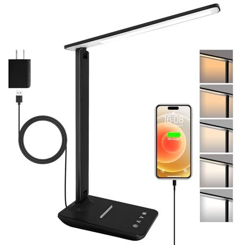 shinelife LED Desk Lamp for Office Home, USB Charging,...