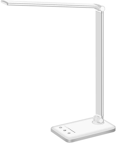 White crown LED Desk Lamp Dimmable Table Lamp with USB
