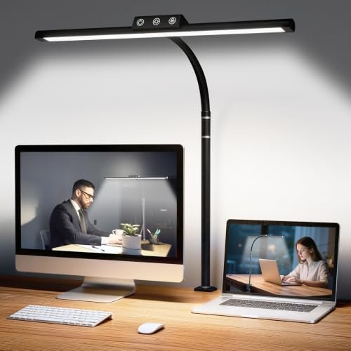 LED Desk Lamp for Home Office, Flexible Gooseneck with...