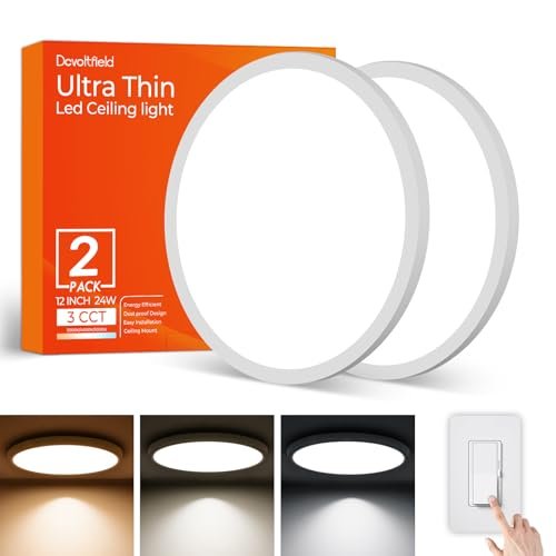 Dcvoltfield 2 Pack 12 Inch LED Flush Mount Light