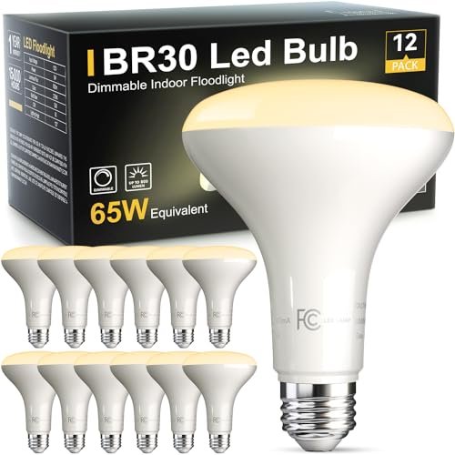 TJOY 12 Pack BR30 Flood Light Bulb Soft White