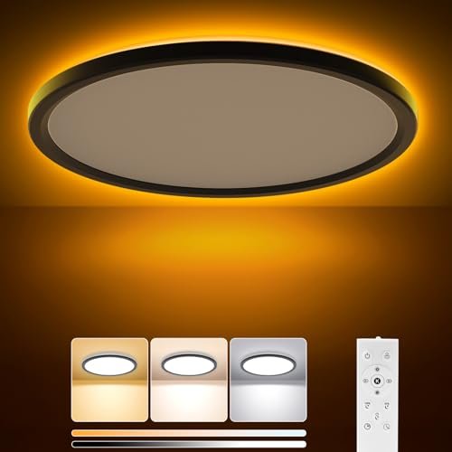 15 Inch LED Flush Mount Ceiling Light, Dimmable, Night Light