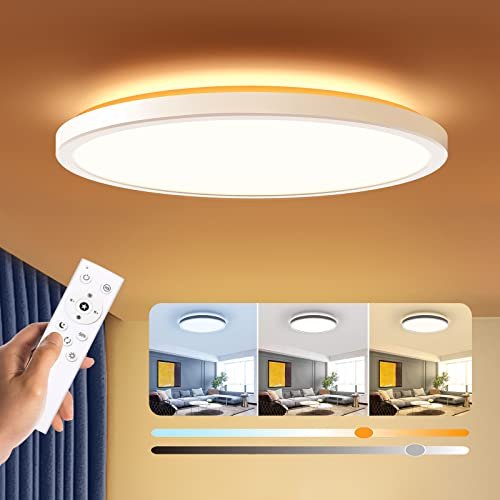 BLNAN Dimmable LED Flush Mount Ceiling Light, Remote...
