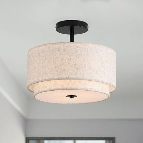 Vexagyle 12.6inch Flush Mount Ceiling Light Fixture,3-Light...