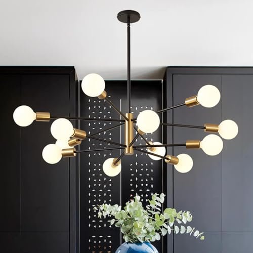 RUIYEY Modern Chandelier Ceiling Light Fixture - Gold...