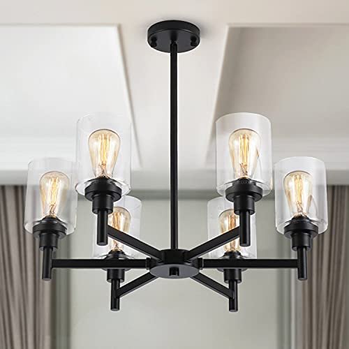 Black Farmhouse Chandeliers for Dining Room Light Fixtures...
