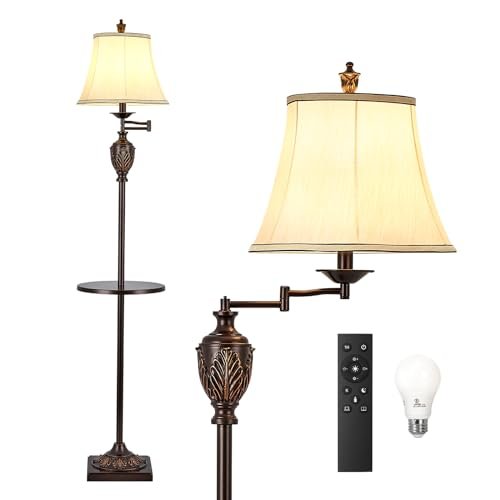 Traditional LED Floor Lamp with 350° Adjustable Swing Arm...
