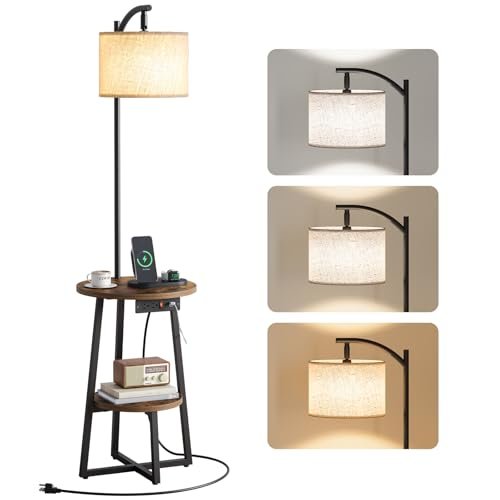 Yoobure Floor Lamp with Table - Farmhouse Night Stand