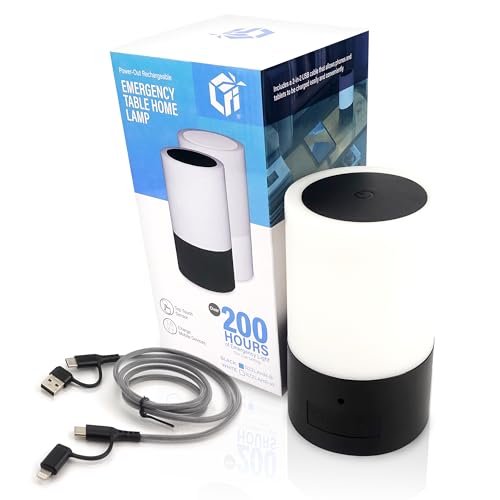 LFI Lights Emergency Table Lamp for Power Outages,...