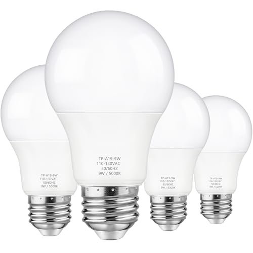 Maylaywood 4-Pack A19 LED Light Bulbs, 60 Watt