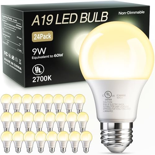 TJOY 24 Pack A19 LED Light Bulbs Soft White