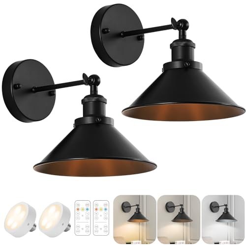 Bailoch Black Vintage Wireless Battery Operated Wall...