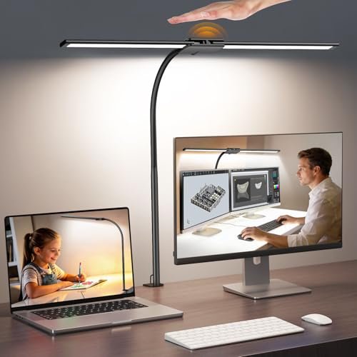 Syrinx LED Desk Lamp for Home Office, 18W Dual Head