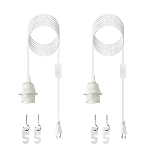 Zarnicy Plug in Light Socket - 16Ft Pendant Cord White