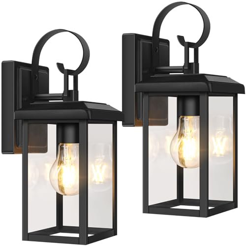 BesLowe 2-Pack Outdoor Wall Light Fixtures, Modern Porch...