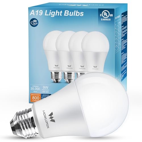 WOWLUMEN A19 LED Light Bulb, 9W E26 Cool White 800LM.