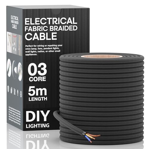 16.4 ft 18 AWG Black Cloth Covered Electrical Wire 3