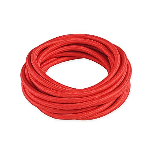 BRIGHTTIA Red Color Cloth Covered Electrical Wire - 16Ft...