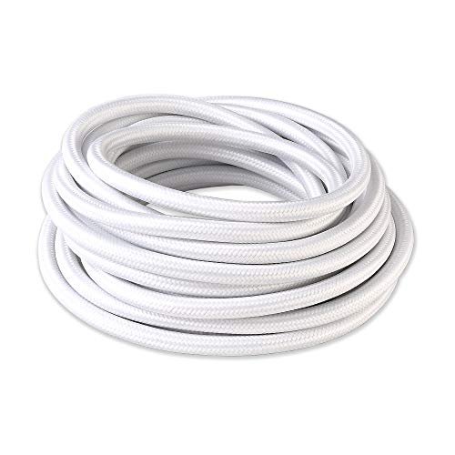 BRIGHTTIA White Color Cloth Covered Electrical Wire, 16ft...