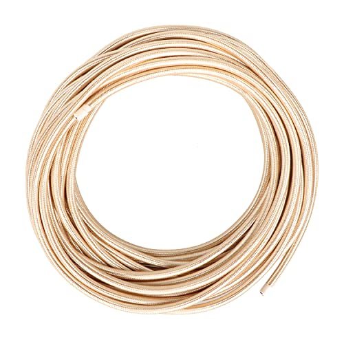 Helunsi 32.8ft Cloth Covered Lamp Cord, 18 AWG Champagne...
