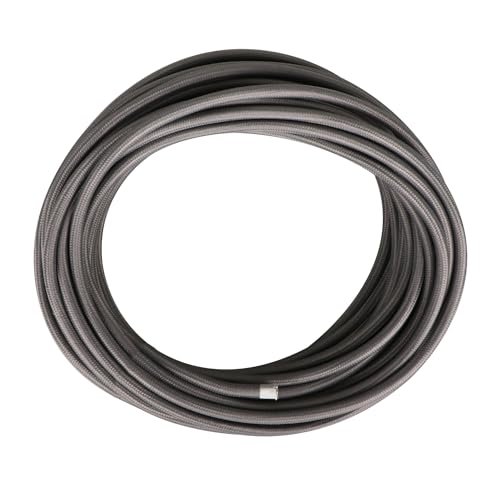 Helunsi 32.8ft Cloth Covered Lamp Cord, 18 AWG Grey Vintage