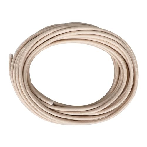 Helunsi 32.8ft Cloth Covered Lamp Cord, 18 AWG Ivory Vintage