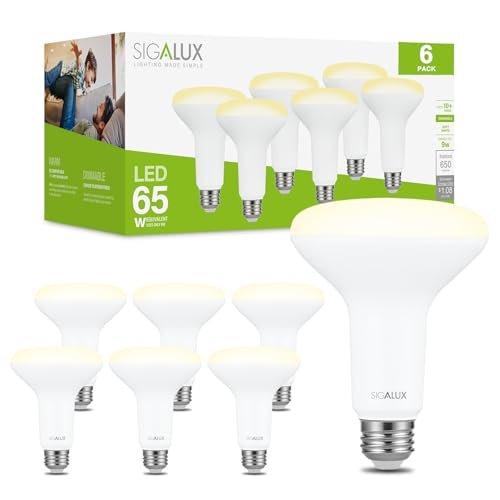 Sigalux Dimmable LED Flood Lights, BR30 Bulbs, soft white,...