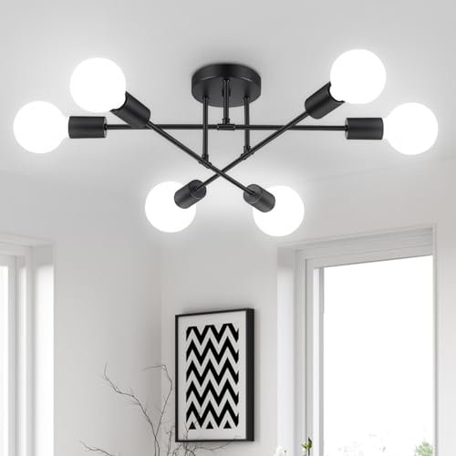 Ceiling Light Fixture, 6-Light Ceiling Light Chandelier,...