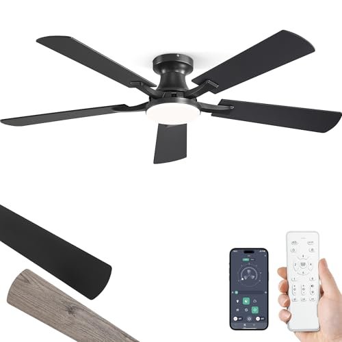 ZMISHIBO 52 Inch Ceiling Fans with Lights, Remote & App