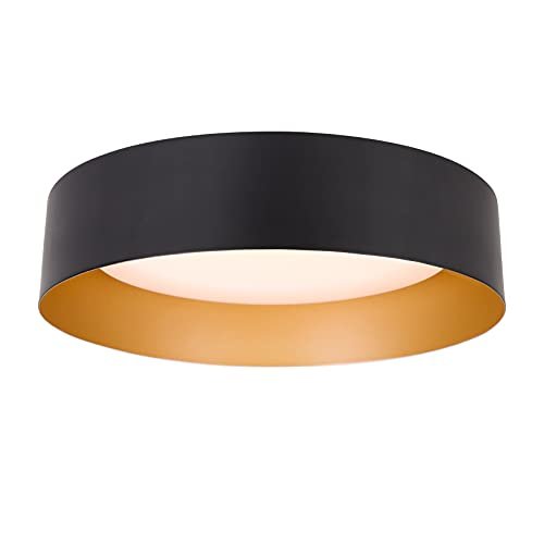 Bargeni Flush Mount Ceiling Light,Matte Black with Gold...