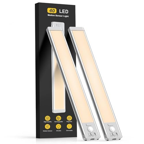 MCGOR 10inch Under Cabinet Lighting, 2 Pack Rechargeable...