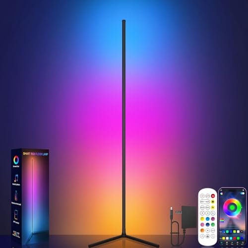 Tyute Corner Floor Lamp, RGB LED Corner Lamp with Music