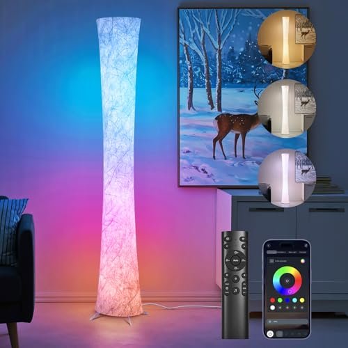WORLD WIN Floor Lamp, 61'' Smart RGB LED with Music