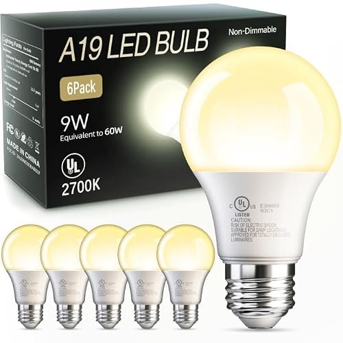 TJOY 6 Pack A19 LED Light Bulbs, Soft Warm White