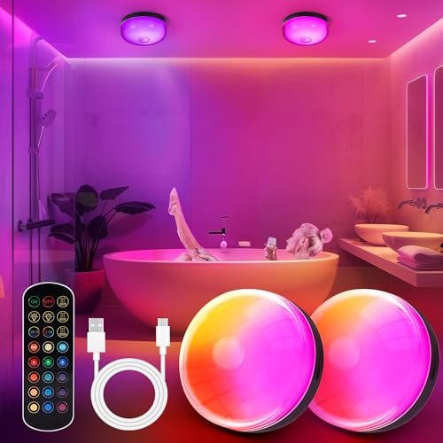 2-Pack Waterproof Shower Lights for Inside Shower,...