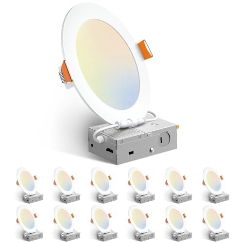 Amico 12 Pack 6 Inch LED Recessed Lighting Downlights