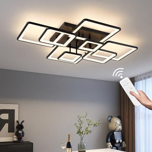Shine LUEST Modern LED Ceiling Light, Dimmable Acrylic Ring...