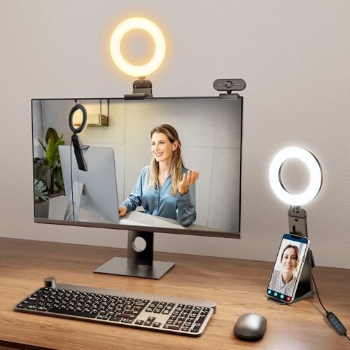Evershop Ring Light for Laptop Desk Clip On, Portable