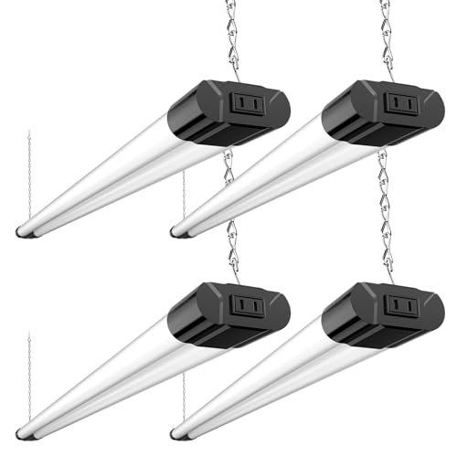 BBOUNDER 4Pack 4FT LED Shop Light, 65000K, linkable garage...