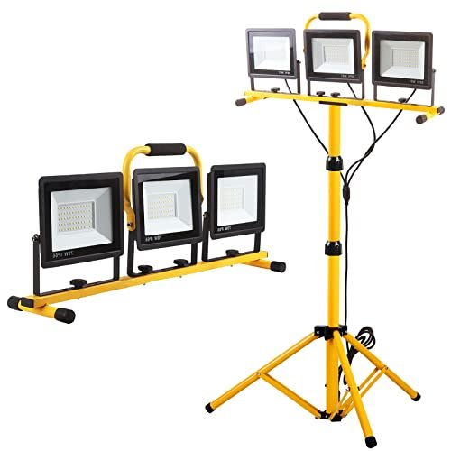 22000 Lumen Work Lights with Stand, 3 Head Portable LED