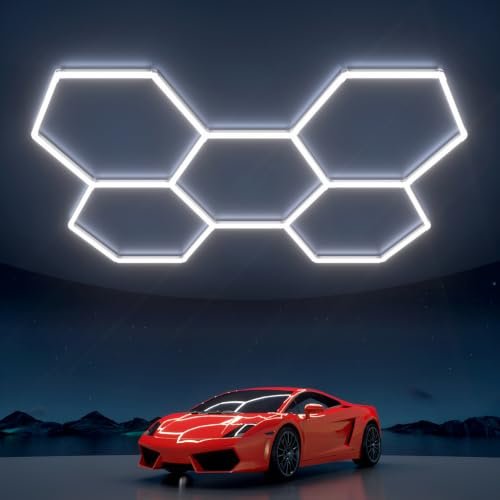 Litezone Hexagon Garage Lights: 168W 5 Grids Super Bright