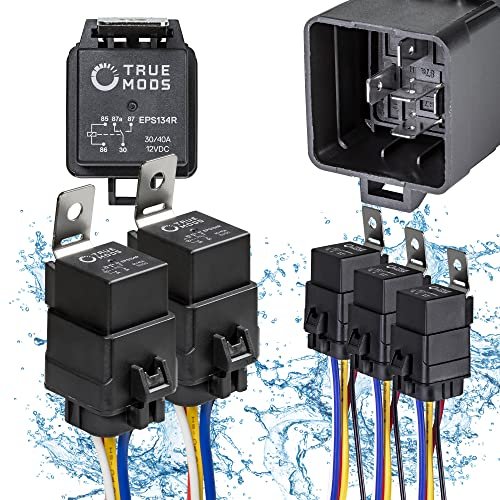 True MODS 5 Pack Bosch Style 5-Pin Waterproof 12V Relay