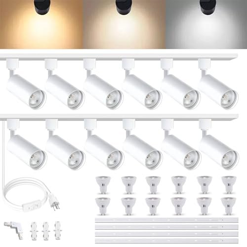 Fiabtool 12-Light White Dimmable Track Lighting Kit 3CCT