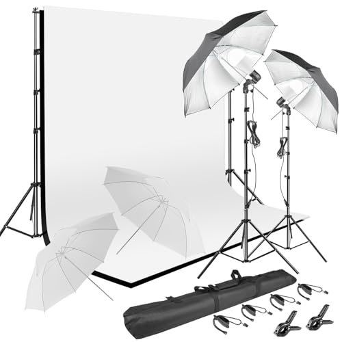 HYJ-INC Photography Umbrella Lighting Kit with 85w LED,...