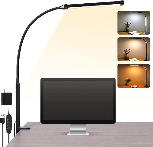 Voncerus LED Desk Lamp with Clamp, Clip On Light
