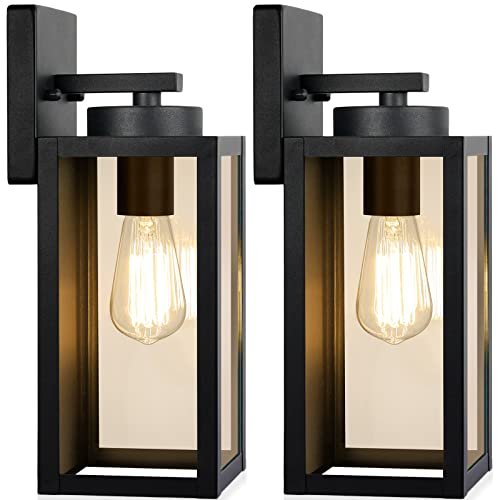 BesLowe Outdoor Wall Light Fixtures, Modern Black Exterior...